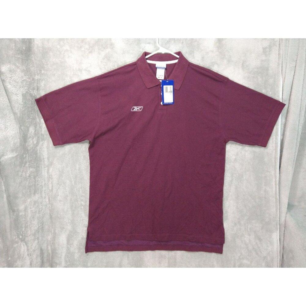 Reebok Shirt Mens XL Red Playdry Polo Golf Short Sleeve Performance Logo